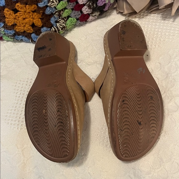 Atalina Tan Closed Toe Clog Vegan Leather Buckle Strap Heel Mules (41) 8.5-9 US - Picture 10 of 15